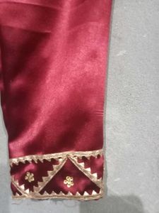Red Satin Salwar Suit
