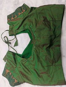 Green color Silk blouse