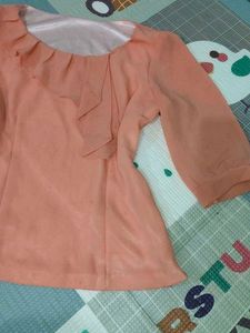 Peach Ruffle Top