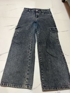 Vintage Acid Wash Cargo Jeans