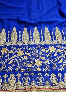 Royal Blue saree with blouse piece