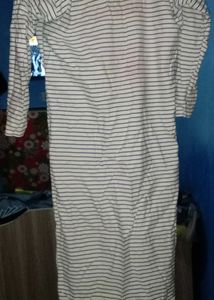 Striped Embroidered Kurta