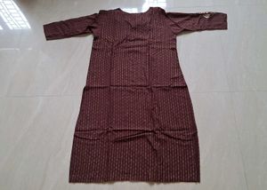 Brown Kurta with Golden Thread Embroidery !