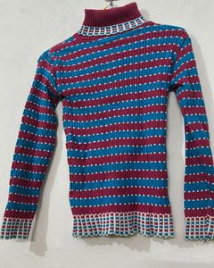 Striped Turtleneck Sweater