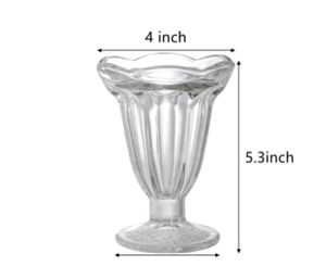 1 Pc Glass Cup Dishes For Deserts Milkshake Ice Cream Jellies And Pudding Serving Bowl