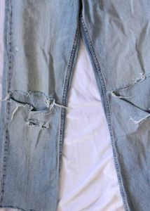 Zara Ripped Knee Light Wash Jeans
