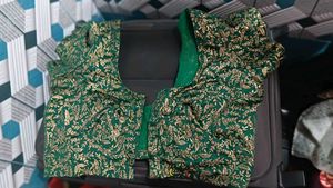 Green  Gold Embroidered Blouse