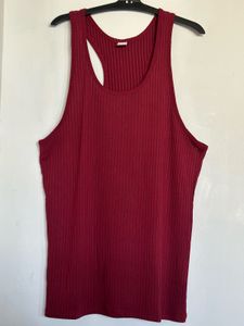 Burgundy Ribbed Tank Top