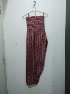 Red beige Tan Kurta Pajama Dupatta Set