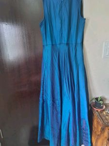 Elegant Blue Ethnic Gown With Tag &amp; 4 Inch Margin