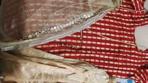 Red &amp; Gold Salwar Kameez