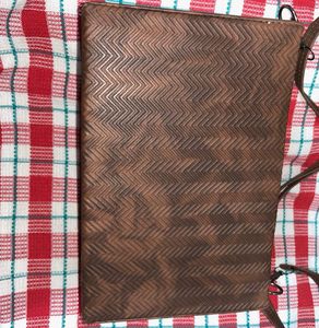 Brown Chevron Crossbody Bag