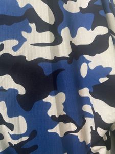 Blue Camo Print Top