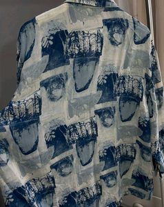 Abstract printed sheer shirt