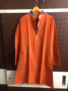 Orange Striped Kurta