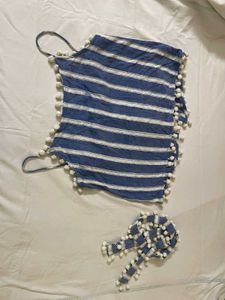 Women Striped Sleeves Top