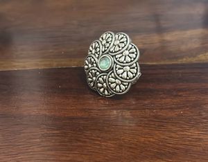Silver Tone Floral Ring