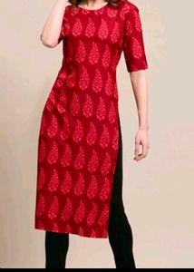 Elegant Red Printed Kurta
