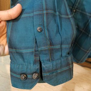 Louis Philippe Green Check Shirt