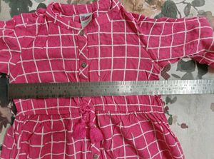 Girls Pink Checkered Top