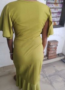 Olive Green Ruffle Dress