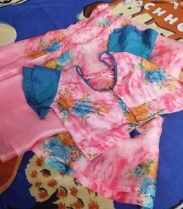 MODREN BLOUSE PINK SAREE