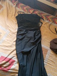 Sleek Black Lace Maxi Dress