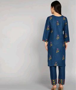 Floral Navy Blue Kurta Set