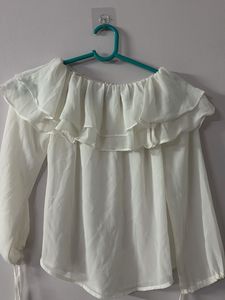 Off White Frill Top