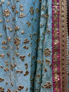 Firozi And Pink Lehenga Set