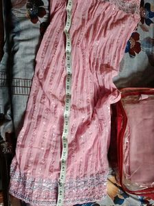 Pink Embellished Kurta Set