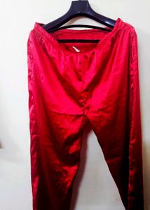 3XL Red Satin Night Suit
