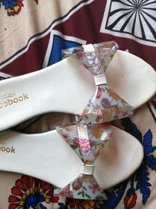 Beautiful White Slippers No Heels