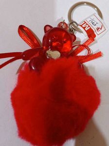 Red Teddy Bear Keychain For Valentine&#39;s Day