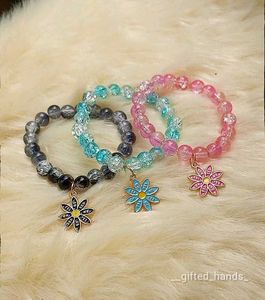 Beaded Flower Charm Bracelets