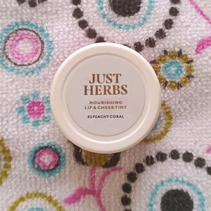 Just Herbs Lip And Cheek Tint - Peachy Coral