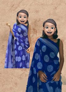 Vibrant Blue Saree 🐋