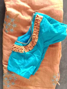 saree with stitched blouse