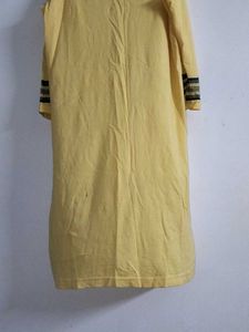 Yellow Dress Ethnic Print - Thigh Length
