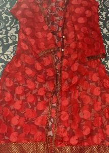 Red Floral Kurta