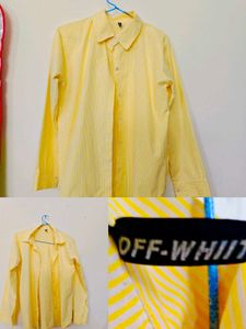 Off-White Butter Yellow Striped Button-Down
