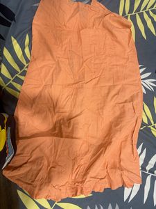 Peach Light Orange Gorgette Saree