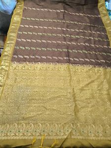 pure silk Kanjivaram Beautiful vintage Indian sar