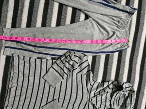 Grey Striped Outfit for 2 to 3 years old