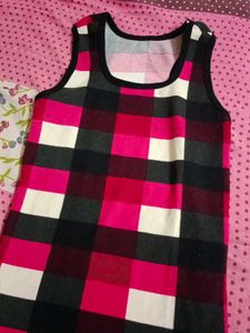 Pink Checkered Tank Top