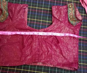 net saree with superb contrast with blouse