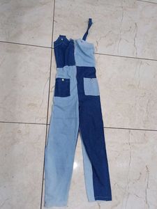 Denim Patchwork Jumpsuit