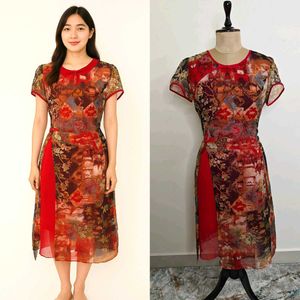 Vintage Style Floral Print Dress