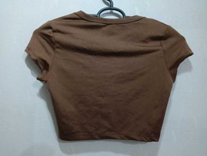 Brown Crop Top