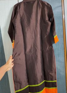 Brown Embroidered Kurti